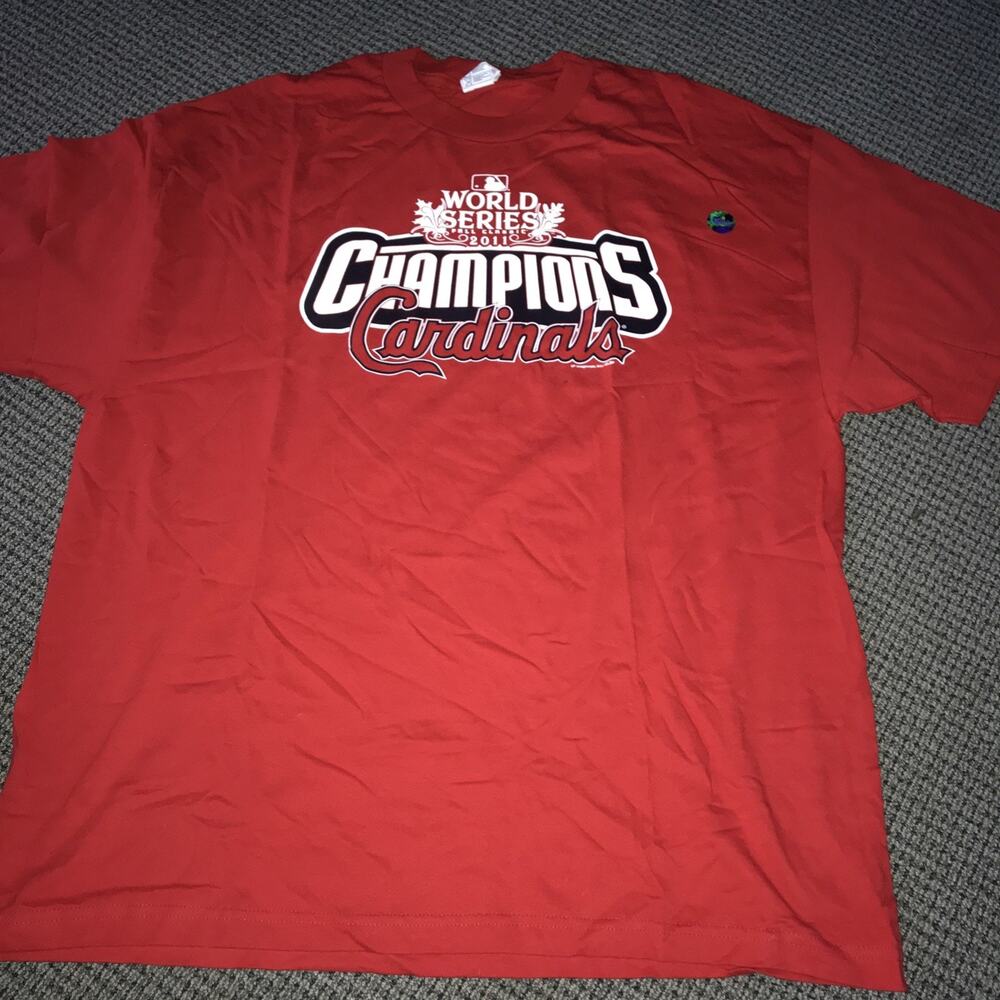 St. Louis Cardinals 2XL Red 2011 World Series‎ Champions NWOT Tee Shirt Alstyle